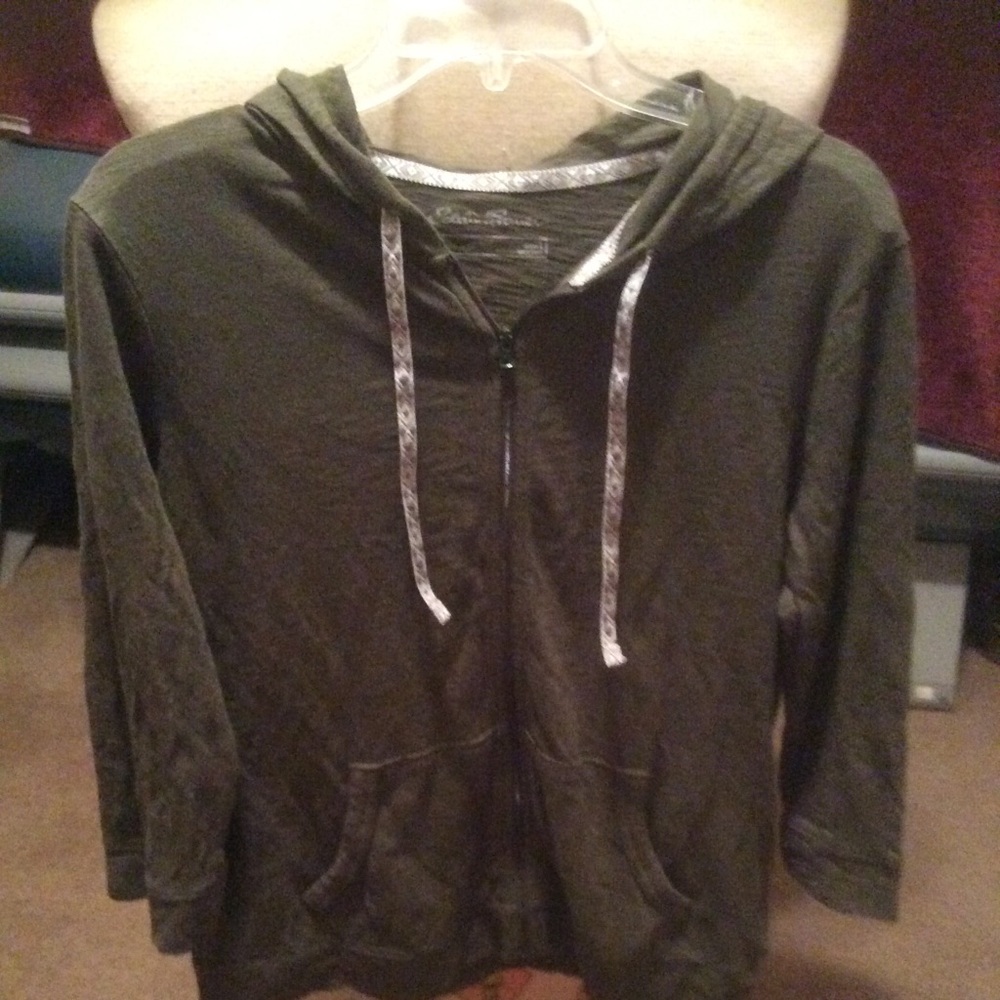 Eddie Bauer large hooded zip up jacket